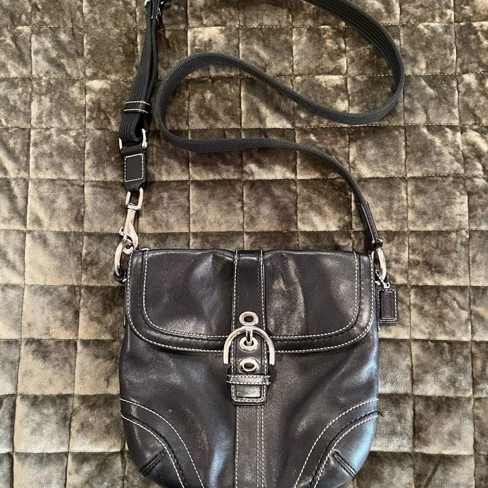 Coach Vintage Black Leather Crossbody Bag